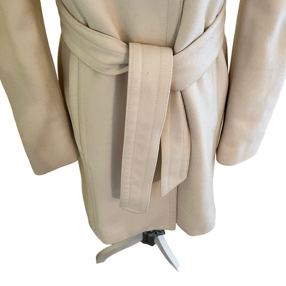 United Colors of Benetton Cream Wool Blend Trench Style Coat 38(2) - Picture 4 of 16